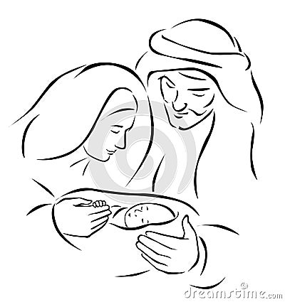 Christmas nativity scene Vector Illustration