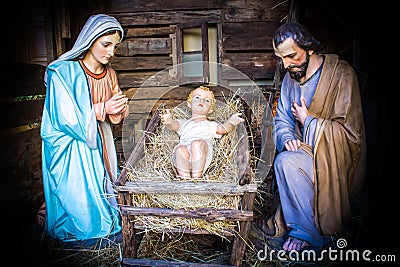 Christmas nativity scene Stock Photo