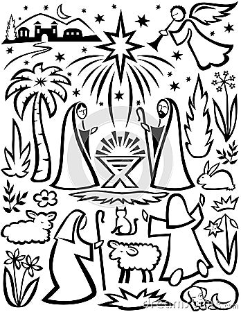 Christmas Nativity Set/eps Vector Illustration