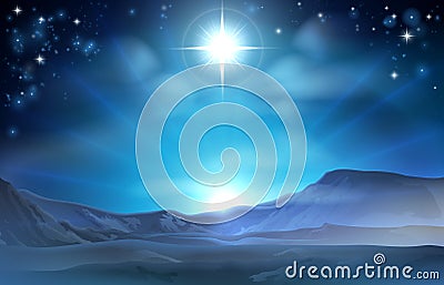 Christmas Nativity Star of Bethlehem Vector Illustration