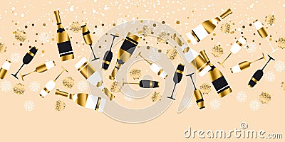 Christmas and new year beige luxury champagne pattern for header, card, invitation, poster, cover and other web and print design Vector Illustration