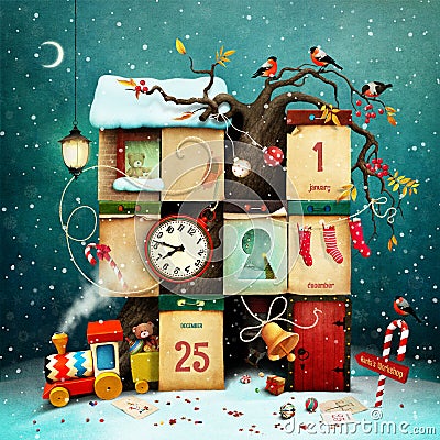 Christmas or New Year calendar Stock Photo