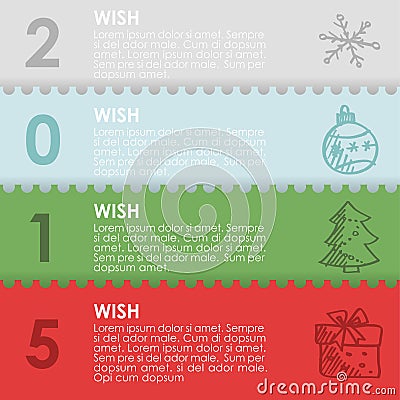 Christmas, new year card,invitation,set of paper calendar Vector Illustration