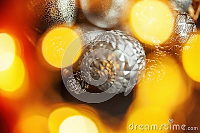 Christmass abstract background in golden tones Stock Photo