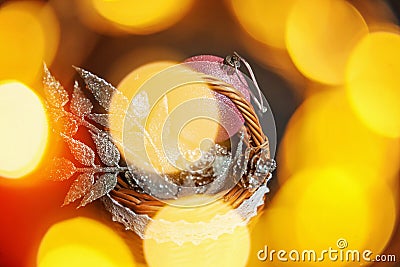 Christmass abstract background in golden tones Stock Photo