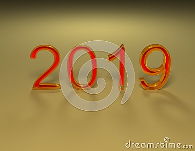 Christmas,new year 2019,3d render. Stock Photo