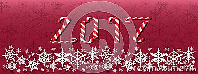 Christmas and new year dark red banner Vector Illustration