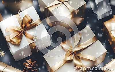 Christmas and New Year decor, gifts, holiday packaging, gifts for relatives, make happy Stock Photo