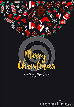 Christmas and New year design concept in flat design Vector Illustration