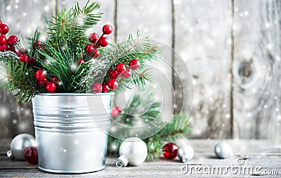 Christmas and New Year holiday background. Xmas greeting card. Winter holidays. Stock Photo