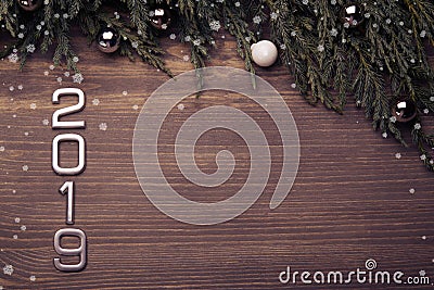 Christmas, New Year 2019, holiday blurred background Stock Photo