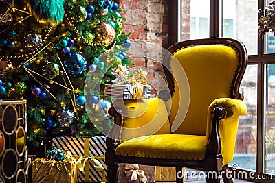 Christmas and New Year interior decoration Stock Photo