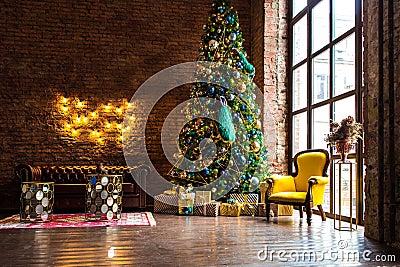 Christmas and New Year interior decoration Stock Photo