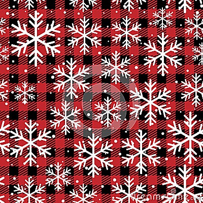 Christmas and New Year pattern at Buffalo Plaid. Festive background for design and print Stock Photo