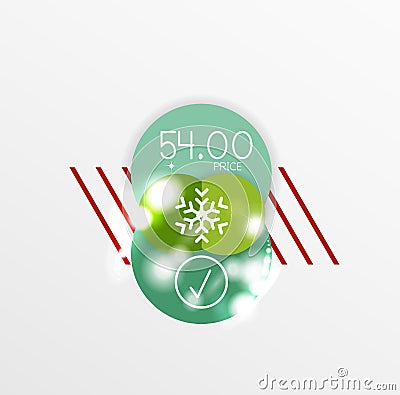 Christmas or New Year promo labels and stickers Vector Illustration