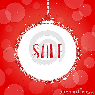 Christmas and New Year sale background Vector Illustration