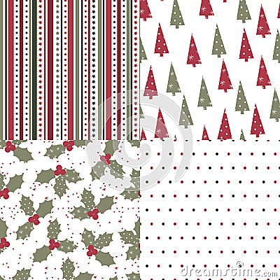 Christmas and New Year seamless pattern Vector Illustration