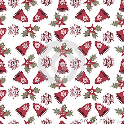 Christmas and New Year seamless pattern Vector Illustration