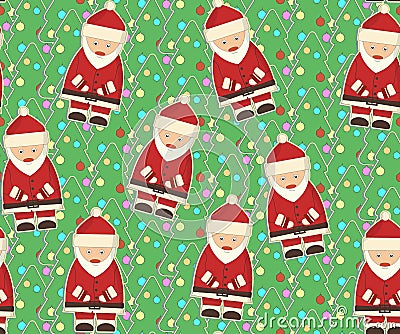 Christmas and New Year seamless pattern Vector Illustration