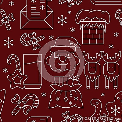 Christmas New year symbol seamless pattern Vector Illustration