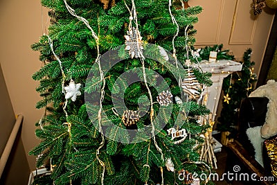 Christmas and New Year only tree, central fragment (3). Stock Photo