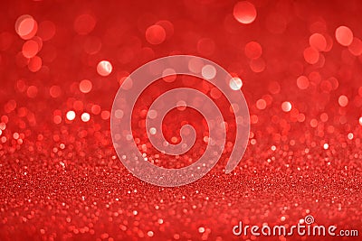 Christmas New Year Valentine Day Red Glitter background. Holiday abstract texture fabric. Element, flash. Stock Photo