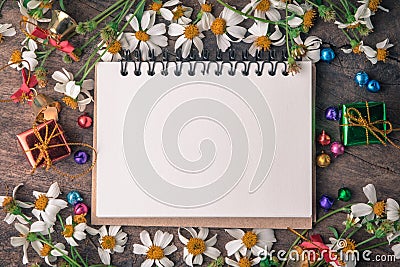 Christmas and new year wooden background banner Stock Photo