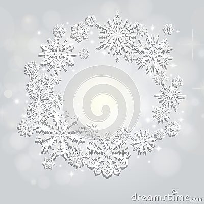 Christmas and New Years background with snowflakes Vector Illustration