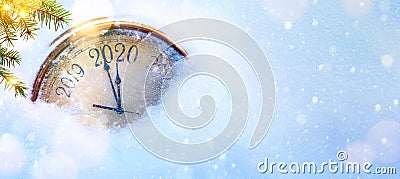 2020 Christmas and new years invitation banner background Stock Photo