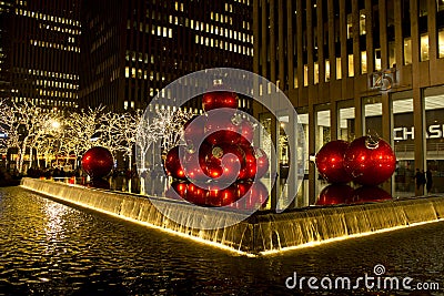 Christmas New York city decorations Editorial Stock Photo