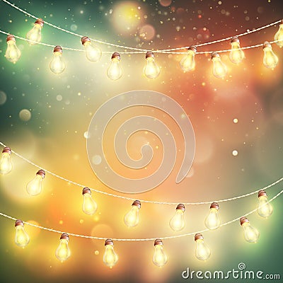 Christmas night lights background. EPS 10 vector Vector Illustration