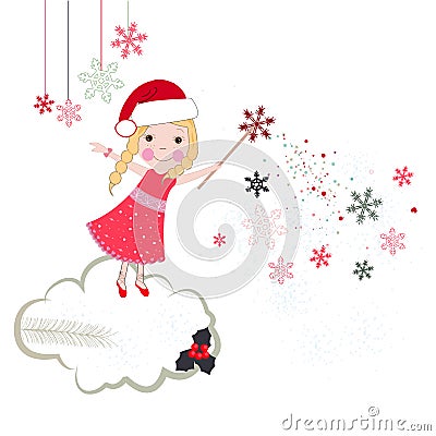 Christmas noel fairytale vector greeting Vector Illustration