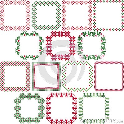 Christmas nordic square frames Stock Photo