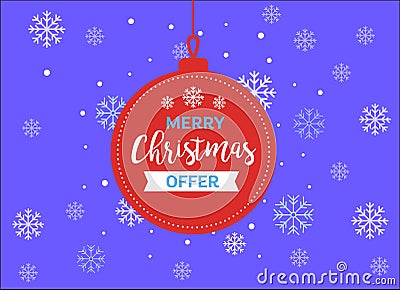 Merry christmas Offer greeting card and happy new year vector image Vector Illustration