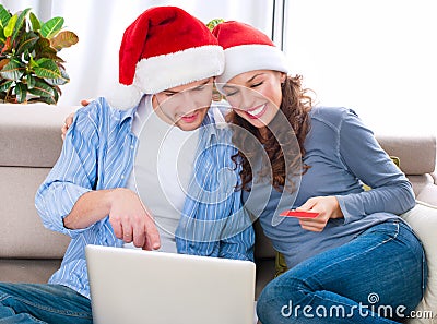 Christmas Online Shopping Stock Photo