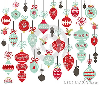 Christmas Ornament Collections Vector Illustration