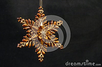 Christmas ornament - Golden Star Stock Photo