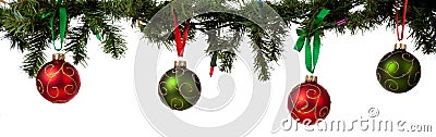 Christmas ornament hanging from garland Stock Photo