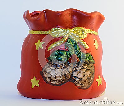 Christmas ornamental decorated vase Stock Photo