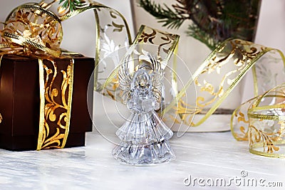 Christmas ornaments. christmas decoration. Crystal Angel. Stock Photo