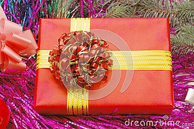 Christmas ornaments and gifts Stock Photo