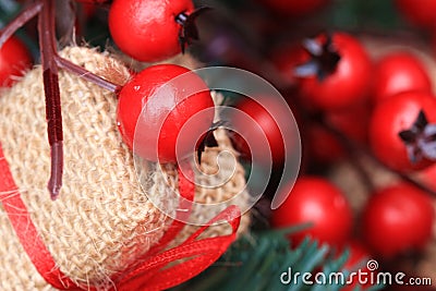 Christmas ornaments, pomegranates Stock Photo