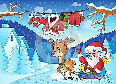 Christmas outdoor theme 2 Vector Illustration