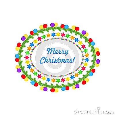 Christmas oval frame Stock Photo