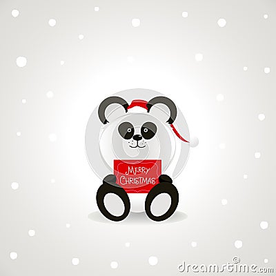 Christmas Panda Vector Illustration