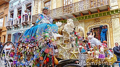 Christmas parade Pase del Nino, Ecuador Editorial Stock Photo