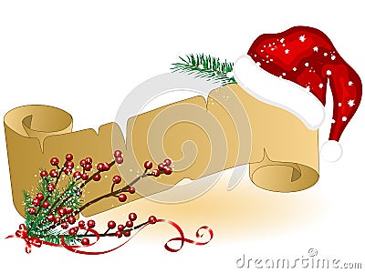 Christmas parchment Vector Illustration