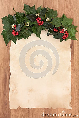 Christmas Parchment Letter Stock Photo