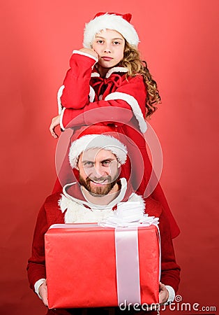 Christmas party. How to be santa claus parents guide. Belief in santa constitutes most magical part of childhood. My dad Stock Photo