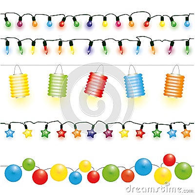 Christmas and party lights vector Vector Illustration